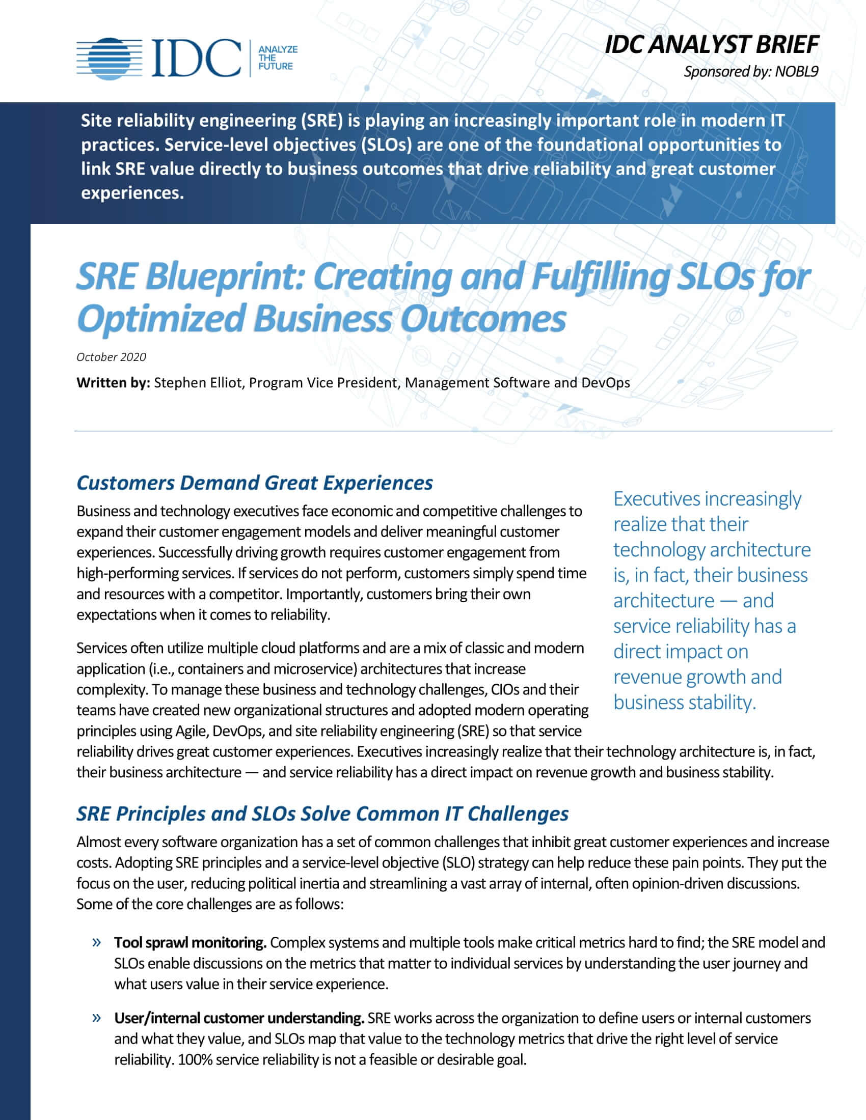 Creating and Fulfilling SLOs for Optimized Business Outcomes