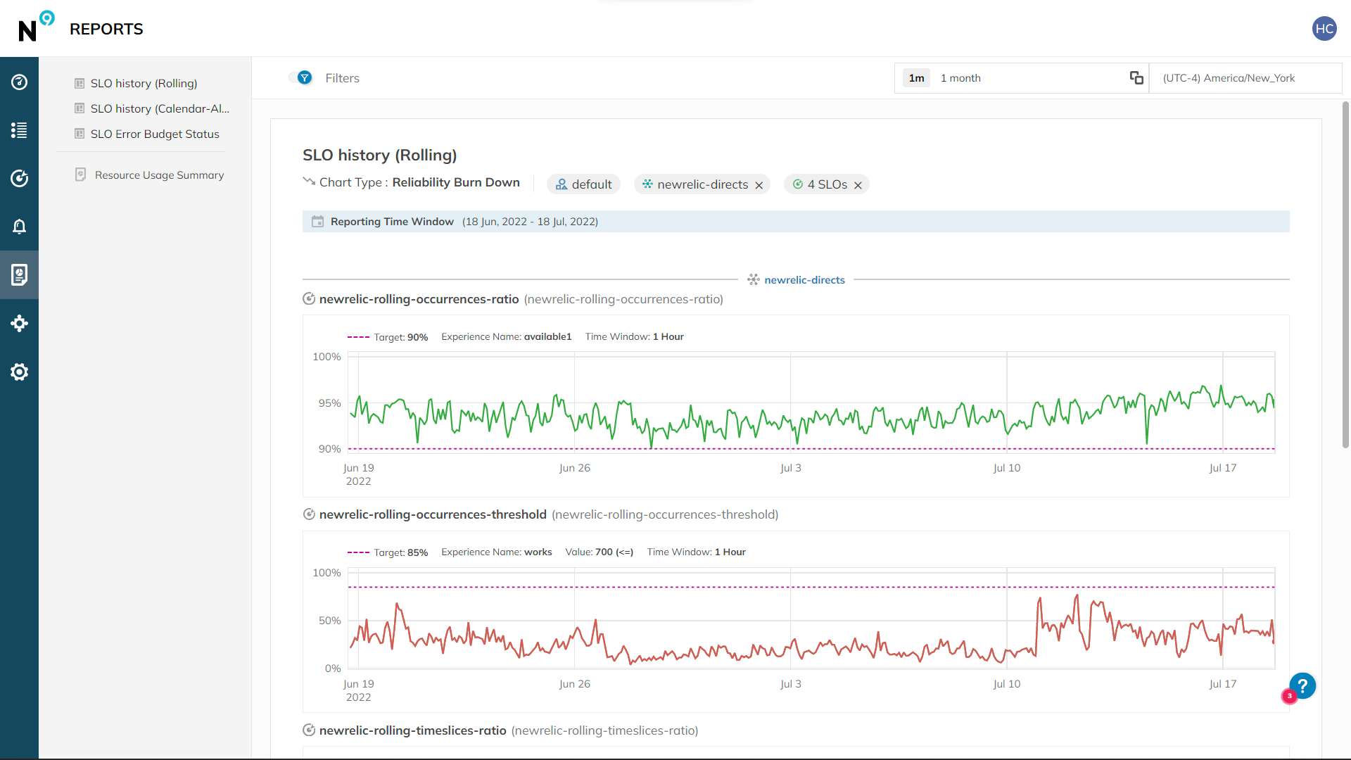 data reports SLOs track Nobl9